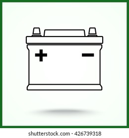 Car battery sign icon, vector illustration. Flat design style 