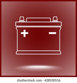 Car battery sign icon, vector illustration. Flat design style 
