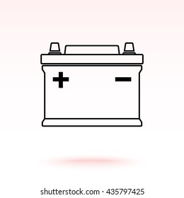 Car battery sign icon, vector illustration. Flat design style 