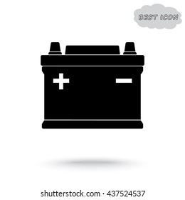 Car battery sign icon, vector illustration. Flat design style 