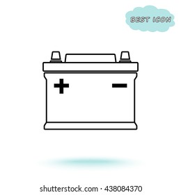 Car battery sign icon, vector illustration. Flat design style 