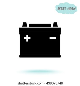 Car battery sign icon, vector illustration. Flat design style 