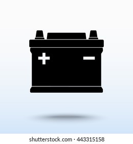 Car battery sign icon, vector illustration. Flat design style 