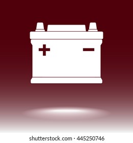 Car battery sign icon, vector illustration. Flat design style 