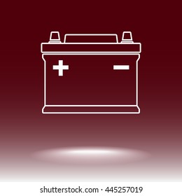Car battery sign icon, vector illustration. Flat design style 