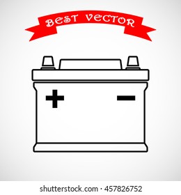 Car battery sign icon, vector illustration. Flat design style 