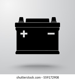 Car battery sign icon, vector illustration. Flat design style 