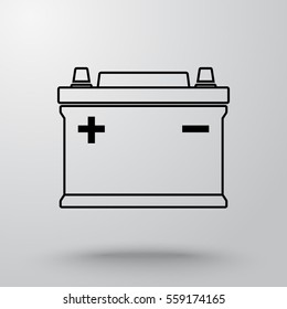 Car battery sign icon, vector illustration. Flat design style 