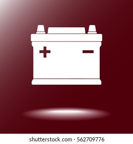 Car battery sign icon, vector illustration. Flat design style 
