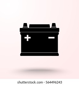 Car battery sign icon, vector illustration. Flat design style 