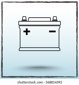 Car battery sign icon, vector illustration. Flat design style 