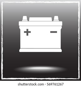 Car battery sign icon, vector illustration. Flat design style 