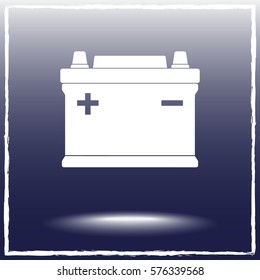 Car battery sign icon, vector illustration. Flat design style 
