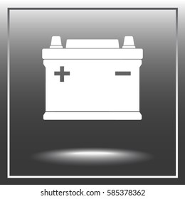 Car battery sign icon, vector illustration. Flat design style 
