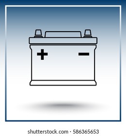 Car battery sign icon, vector illustration. Flat design style 