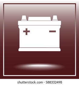Car battery sign icon, vector illustration. Flat design style 
