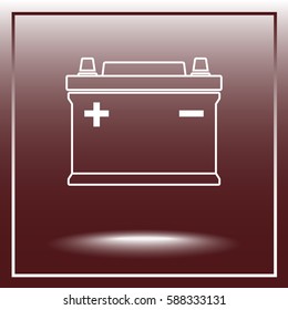 Car battery sign icon, vector illustration. Flat design style 