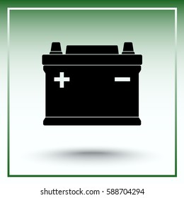 Car battery sign icon, vector illustration. Flat design style 