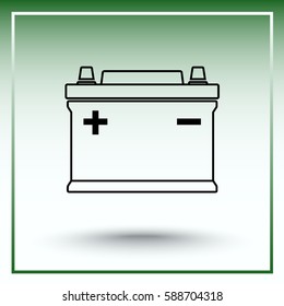 Car battery sign icon, vector illustration. Flat design style 