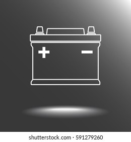 Car battery sign icon, vector illustration. Flat design style 