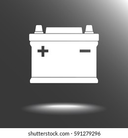 Car battery sign icon, vector illustration. Flat design style 