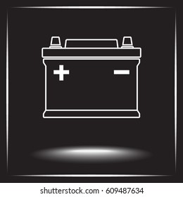Car battery sign icon, vector illustration. Flat design style 