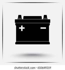 Car battery sign icon, vector illustration. Flat design style 