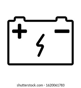 Car battery. Single icon. Vector illustration.