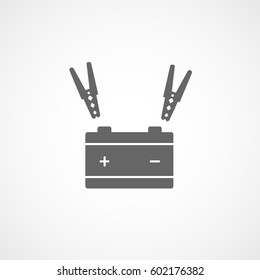 Car Battery Terminal Flat Icon On White Background