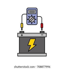 car battery with tester device electrical equipment