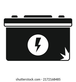 Car battery trash icon simple vector. Waste rubbish. Recycle metal