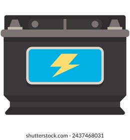 Car battery vector cartoon illustration isolated on a white background.
