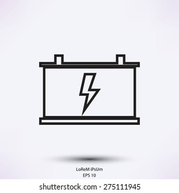 car battery vector icon
