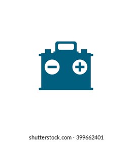 Car battery. Vector icon blue
