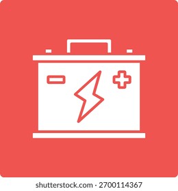 Ícone do vetor da Bateria do Carro. Pode ser usado para impressão, aplicativos móveis e da Web.