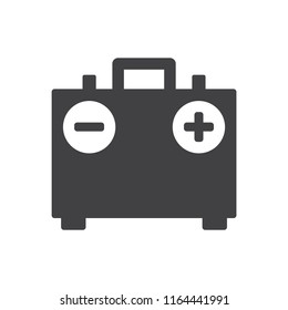 Car battery vector icon. Energy power sign. Electricity charge symbol.