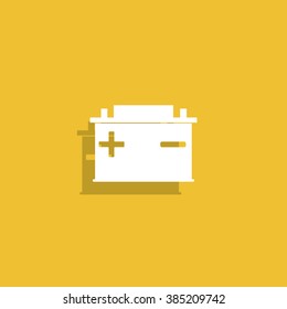 car battery vector icon. Flat design style eps 10