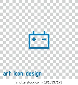 icono del vector de la batería del coche en un fondo abstracto
