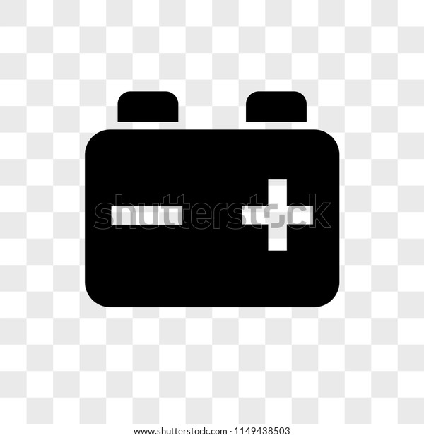 Car Battery vector icon on transparent background,\
Car Battery icon