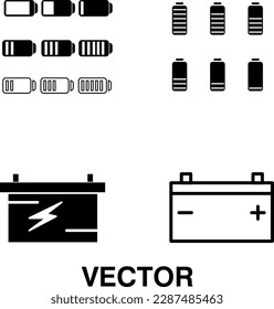 Car battery vector icon set flat illustration on white background..eps