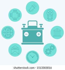 Car battery vector icon sign symbol