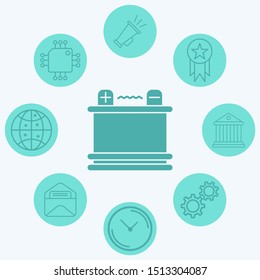 Car battery vector icon sign symbol