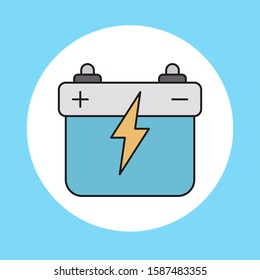 Car battery vector icon sign symbol