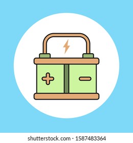 Car battery vector icon sign symbol