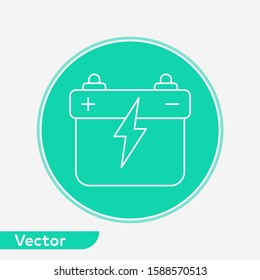 Car battery vector icon sign symbol