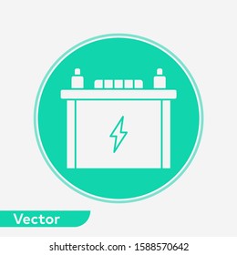 Car battery vector icon sign symbol