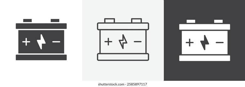 Car battery vector icons collection graphic designs for ui designs