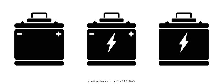 Car battery vector icons set