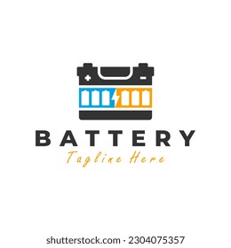 diseño del logotipo de la ilustración del vector de la batería del coche