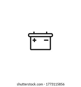 car battery vector line icon on white background
